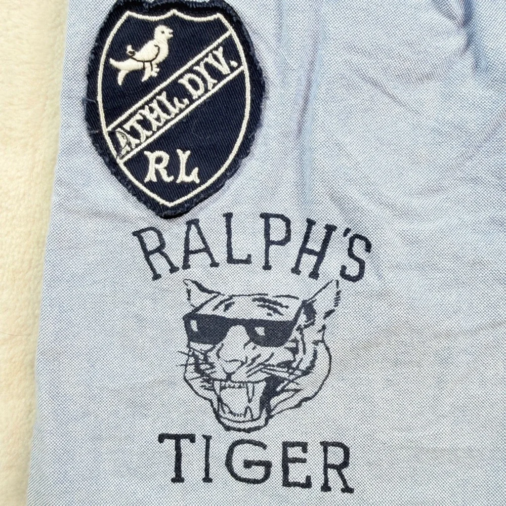 Polo Ralph Lauren Girls Blue Chambray Patchwork Graphic Skirt Size 10 Collegiate